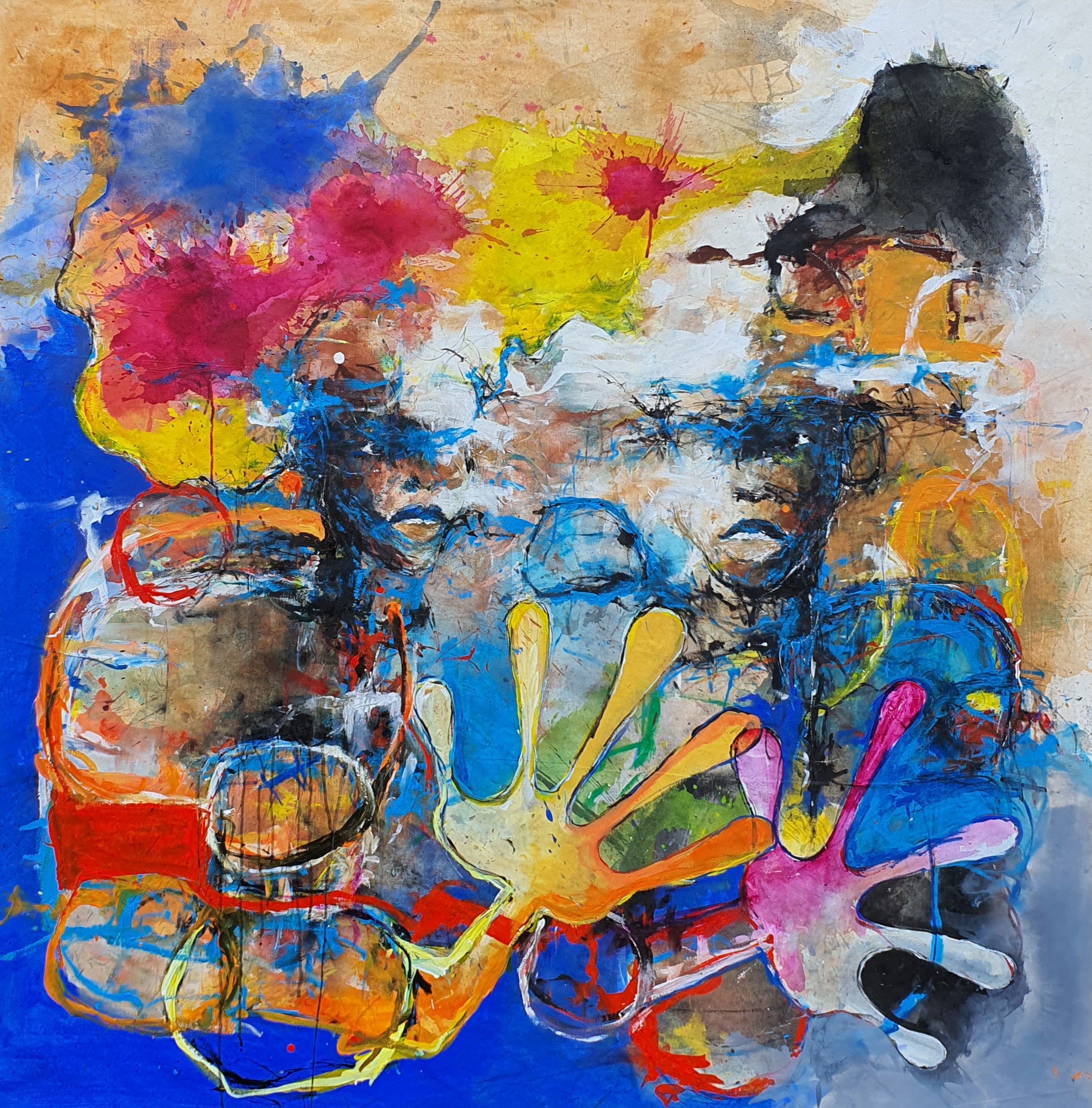 The concubines, Painting by Fidèle Kabre AFRIKANIZM ART Afrikanizm