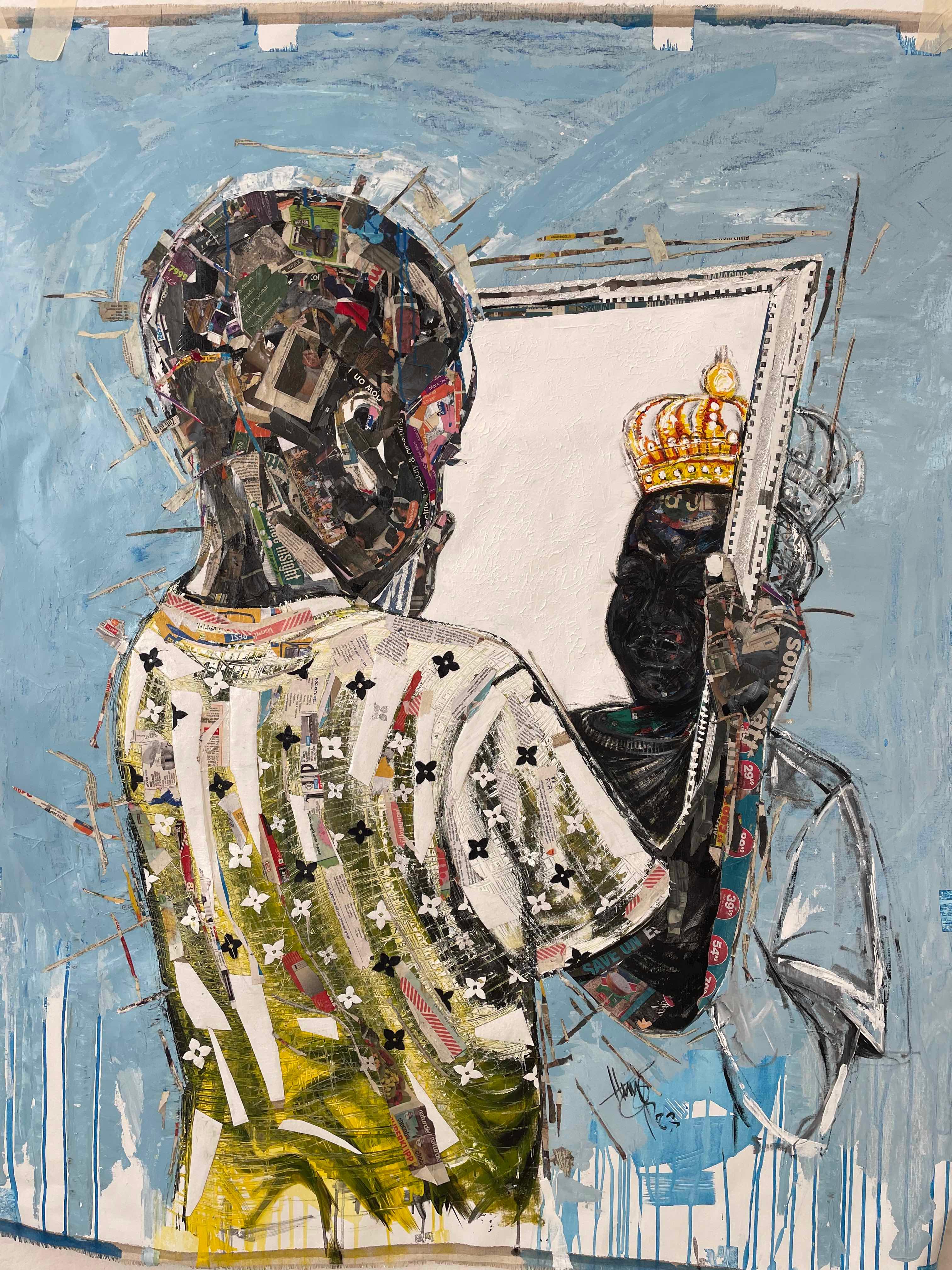 Collage Reflections Reflection, Collage by Hage | AFRIKANIZM ART – Afrikanizm