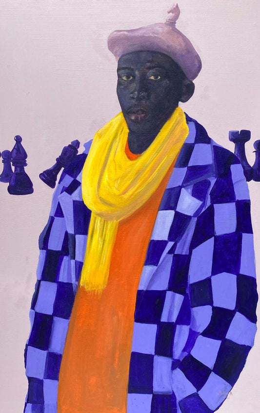 Man in a Chessboard Coat Azeez Salami - Afrikanizm